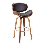 26" Caswell Mid-Century Swivel Counter Height Barstool Brown - Armen Living
