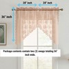 HLC.ME Jolene Floral Rod Pocket Lace Short Cafe Swags for Small Windows, Kitchens, and Basement Windows - Set of 2 - 2 of 4