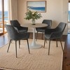 LeisureMod Bristol 27" Round Dining Table - Sintered Stone Top Accent Cafe Table & Sturdy Steel White Pedestal Base for Kitchen and Small Spaces - 2 of 4