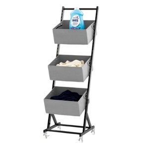 SEVOBAL Rolling Laundry Hamper Sorter Freestanding Laundry Hamper with 3 Adjustable Storage Baskets for Bedroom Laundry, Gray, 22.62"*15.02"*3.51" - 1 of 4