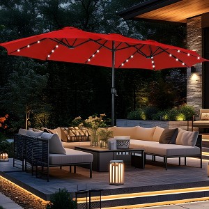 Captiva Designs 15' x 9' Rectangular Outdoor Patio Market Umbrella with Extra Large Base and Sand Bags - 1 of 4