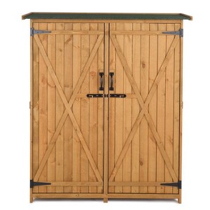 Karl Home 55''W X 63''H Yellow Solid Wood Outdoor Storage Shed - 1 of 3