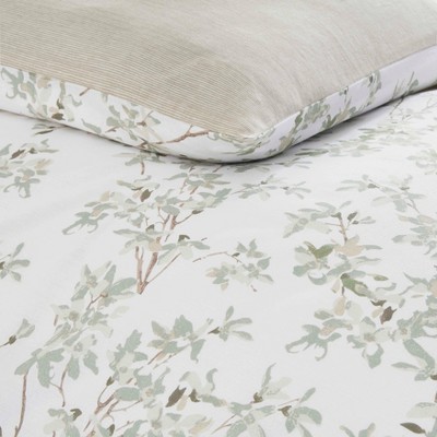 Lindy Green Floral Cotton Full/Queen Duvet Cover Set