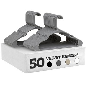 VECELO 25/50 pk Plastic Hanger Non Slip Clothes Hangers Space Saving Heavy Duty Notched Coat Hanger - 1 of 4