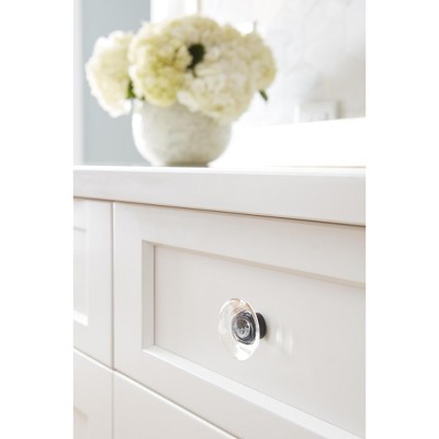 Clear and Black Bronze Round Cabinet Knob with Mounting Hardware