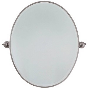 Minka Lavery Brushed Nickel 25" x 24 1/2" Oval Wall Mirror - 1 of 2