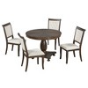 NicBex Round Dining Table Set for 4 Retro Wood Dining Set Pedestal Table Base with 4 Chairs for Kitchen - image 4 of 4