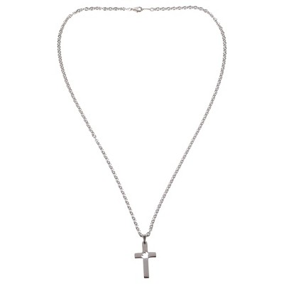 Dicksons Confirmation Cross Dove Silver Tone 24 inch Stainless Steel Metal Chain Necklace
