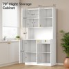 Gymojoy 70" Kitchen Pantry Cabinet with Countertop & Power Outlet & Adjustable Shelves for Home - 3 of 4