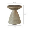 SEVOBAL Outdoor Cement End Table Small Round Garden Accent Table Drum Shape Side Table for Patio and Indoor Use, Yellow, 21.06"*21.06"*24.21" - 3 of 4