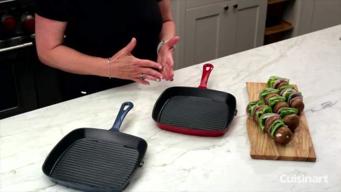 Cuisinart Chef&#39;s Classic 9.25&#34; Enameled Cast Iron Square Grill Pan CI30-23BG - Blue, 2 of 5, play video
