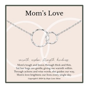 HOPE LOVE SHINE Necklace for Mom – Gift from Daughter, Birthday Silver Gold Jewelry for Mother or New Mom - 1 of 4
