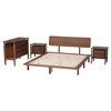 Baxton Studio Alyssa Japandi Walnut Brown Wood 4-Piece Bedroom Set - 3 of 4
