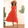 Seta T Women's Casual Sleeveless Wrap V Neck Flowy Ruffle Pleated Midi Dress with Belt - 2 of 4