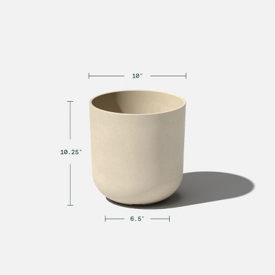 Kona Modern Sand 10" Plastic-Stone Composite Planter