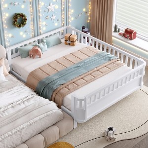 Racxily Platform Bed for Kids, with Safety Guardrails and Detachable Fence - 1 of 4
