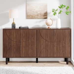 Tribesigns Sideboard Buffet Cabinet with Storage, 55.12" Accent Cabinet with 4 Doors and Adjustable Shelves, Wood Coffee Bar Storage Cabinet - 1 of 4