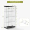 NicBex 4-Tier Glass Display Cabinet,Tempered Glass Showcase on Wheels with Acrylic Shelves & Lock,Storage Rack for Living Room,Bedroom - 3 of 4