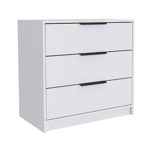 HomeRoots 28" White Three Drawer Dresser - 1 of 3