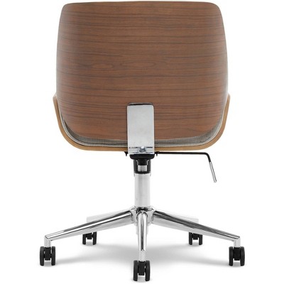 Gray Bentwood Armless Swivel Task Chair