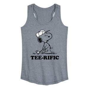 Women's - Peanuts - Teerific Snoopy Graphic Racerback Tank - 1 of 4
