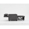 Tech Cloth Leather Futon 3-in-1 Convertible Chair Bed with Pull-Out Sleeper, USB Ports, Adjustable Backrest, Built-in Cup Holders and Throw Pillows - 4 of 4