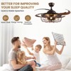 Ludomide 48" Retractable Caged Ceiling Fan with Lights, Reverse Industrial Rusty Fandelier with Remote Control for Living Room, Dining Room, Bedroom - 2 of 4