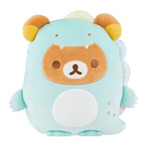 Rilakkuma San-X Original Plays with Dino Flat Mochi Series Plush - Pastel Green - 1 of 4
