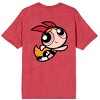 Powerpuff Girls Blossom Is The Self-Proclaimed Leader Crew Neck Short Sleeve Red Heather Men's T-shirt - 3 of 4