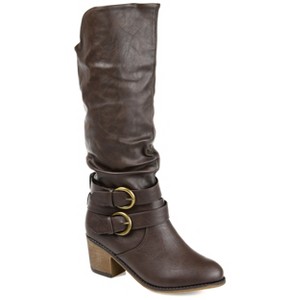 Journee Collection Womens Late Wide Width and Wide Width Wide Calf Stacked Heel Mid Calf Boots - 1 of 4
