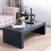 Vynxaria Modern Rectangular Low-Profile Coffee Table, 47.6"×23.6" Surface, Black Matte Finish, Ribbed Design, 16.3"H, Engineered Wood - 3 of 4