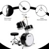 Infans 13 Inch 3-Piece Kids Junior Beginner Drum Set w/Tom Snare Bass Drum Black - 4 of 4