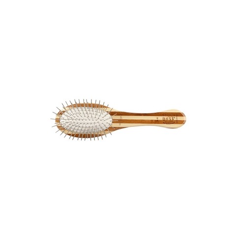 Bass Pet Brushes The Hybrid Groomer Shine & Condition, Patented & Award  Winning, Natural Bristle + Alloy Pin Bamboo Handle Palm Style : Target