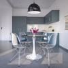 LeisureMod 5-Piece Dining Set, 35" Round Dining Table, White Iron, 4 Side Chair in Chrome - 2 of 4
