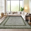 Indoor Modern Bordered Solid Color Area Rugs for Bedroom Living Room Easy Care Washable Soft Low Pile Non Slip Foldable Carpet - 3 of 4