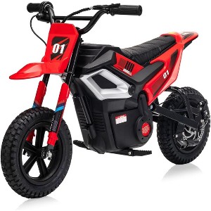 24V 350W Electric Dirt Bike for Teens, 12" Fat Tire Off-Road Motorcycle w/Hydraulic Brakes, 35-Mile Range, Powered Riding On Bike for Boys Girls 6-12 - 1 of 4