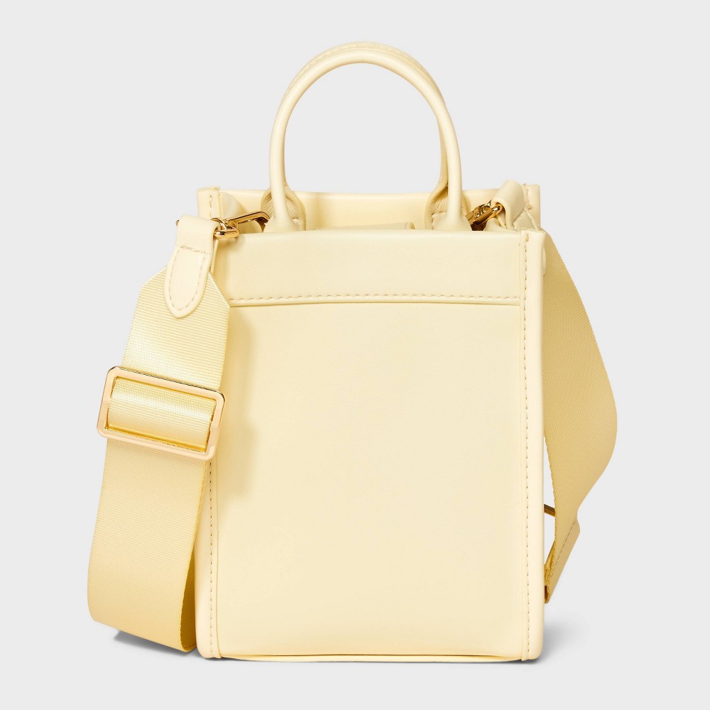Photos - Travel Accessory Mini Boxy Tote Handbag - A New Day™ Light Yellow
