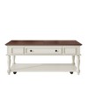 ACEPANO 47.2 in. W Retro Movable Rectangular Coffee Table with One Drawer For Living Room-White - 3 of 4