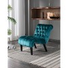 Vynxaria COOLMORE Modern Velvet Armless Accent Living Room Chair / Leisure Chair,Upholstered Fabric Button Comfortable Chair - 2 of 4