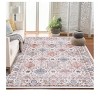 【Father's Day Gifts】Vintage Rug Washable Area Rug with Floral Printed Design for Indoor Use - Foldable Thin Rug for Living Room, Bedroom, Nursery, Of - 4 of 4
