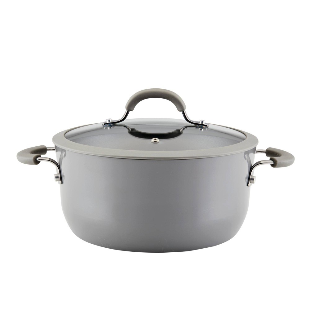 Rachael Ray Cook + Create 5qt Aluminum Nonstick Dutch Oven with Lid - Gray