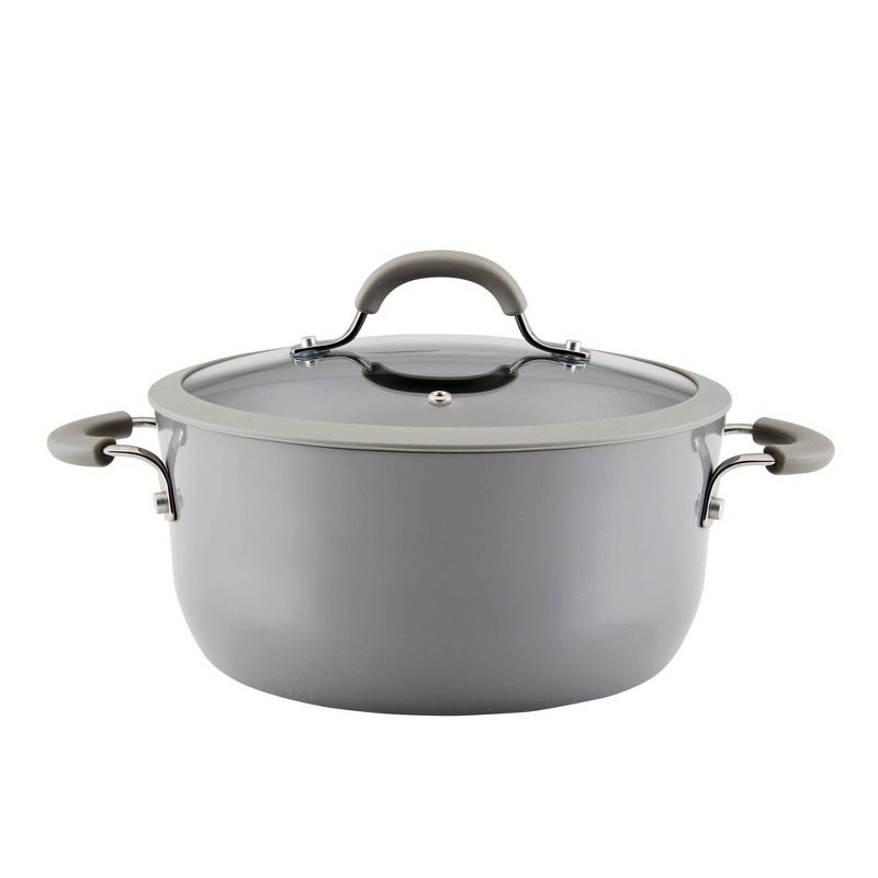 Rachael Ray Cook + Create 5qt Aluminum Nonstick Dutch Oven with Lid - Gray, 1 of 6