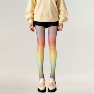 Anna-Kaci Women's Gradient Rainbow Sheer Tights with Soft Ombre Design - Many Colors - 1 of 4