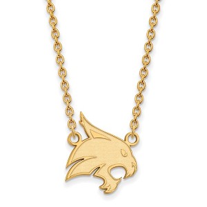 Black Bow Jewelry 14k Yellow Gold Plated Sterling Silver Texas State Bobcats NCAA Necklace 18 Inch - 1 of 4