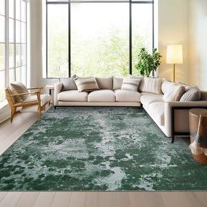 Coolmee Washable Area Rug Modern Abstract Rug Soft Non-Slip Non-Shedding Faux Wool Stain Resistant Floor Carpets for Living Room Bedroom - 1 of 4