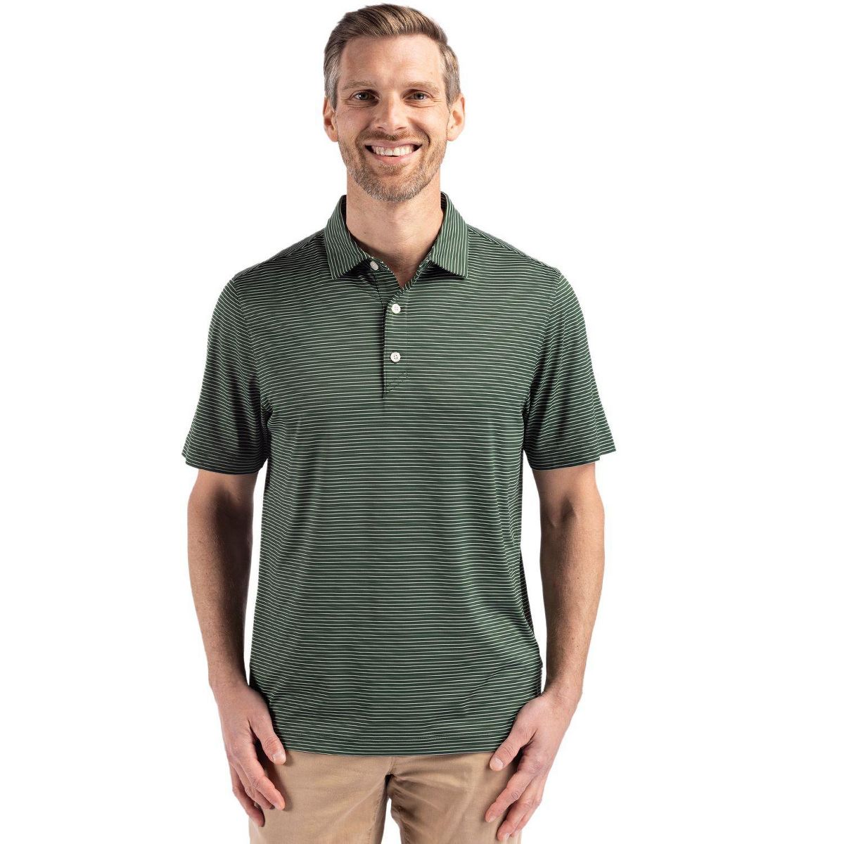Cutter & Buck Forge Eco Fine Line Stripe Stretch Recycled Mens Polo - thumbnail 3
