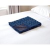 50" X 70" Blue And Off White Geometric Cotton Quilted Kantha Throw Blanket with Embroidery - 2 of 4