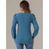 Allegra K Women's Puff Long Sleeve Crew Neck Casual Knit Tunic Shirt - 4 of 4