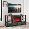 NicBex 3 Drawers Fireplace TV Stand Modern Farmhouse Entertainment Center with 24 Inch Electric Fireplace & Side Lights - 2 of 4