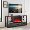 NicBex 3 Drawers Fireplace TV Stand Modern Farmhouse Entertainment Center with 24 Inch Electric Fireplace & Side Lights - image 2 of 4